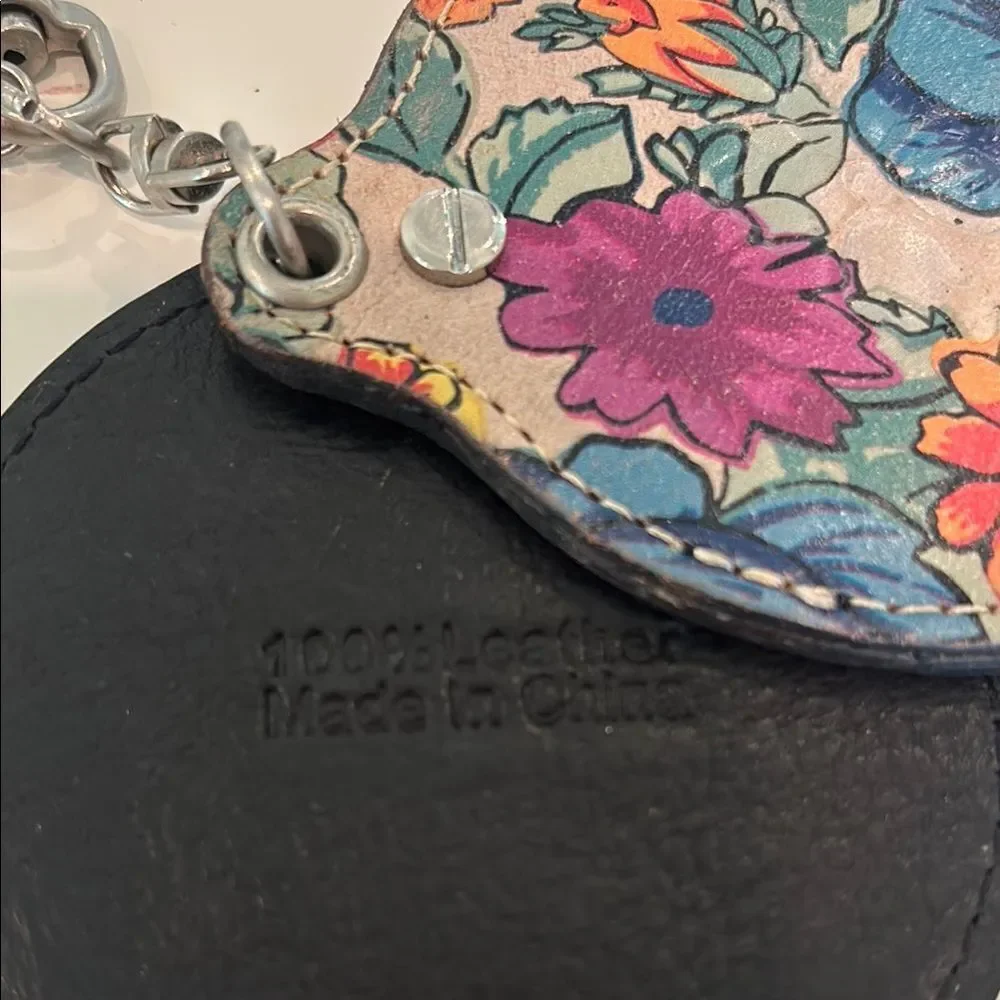 Patricia Nash Blue and Purple Keychain Mirror